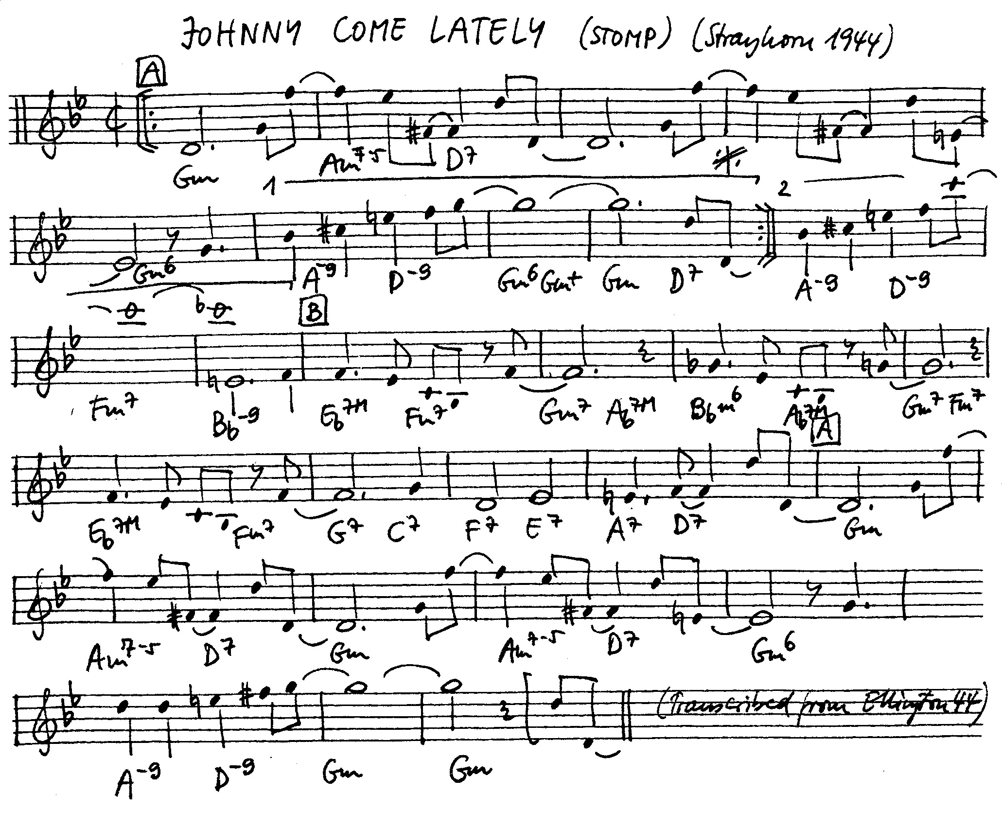 johnny come lately leadsheet – book us for your next 20s or gatsby event